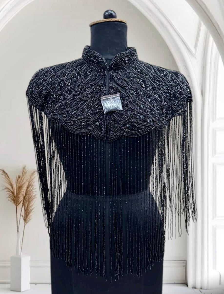 Midnight Lace-fringe Cape