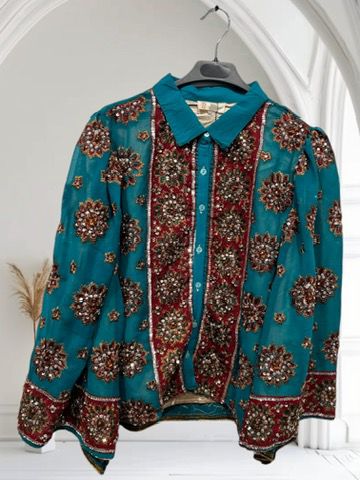 Floral Horizon Sari Shirt