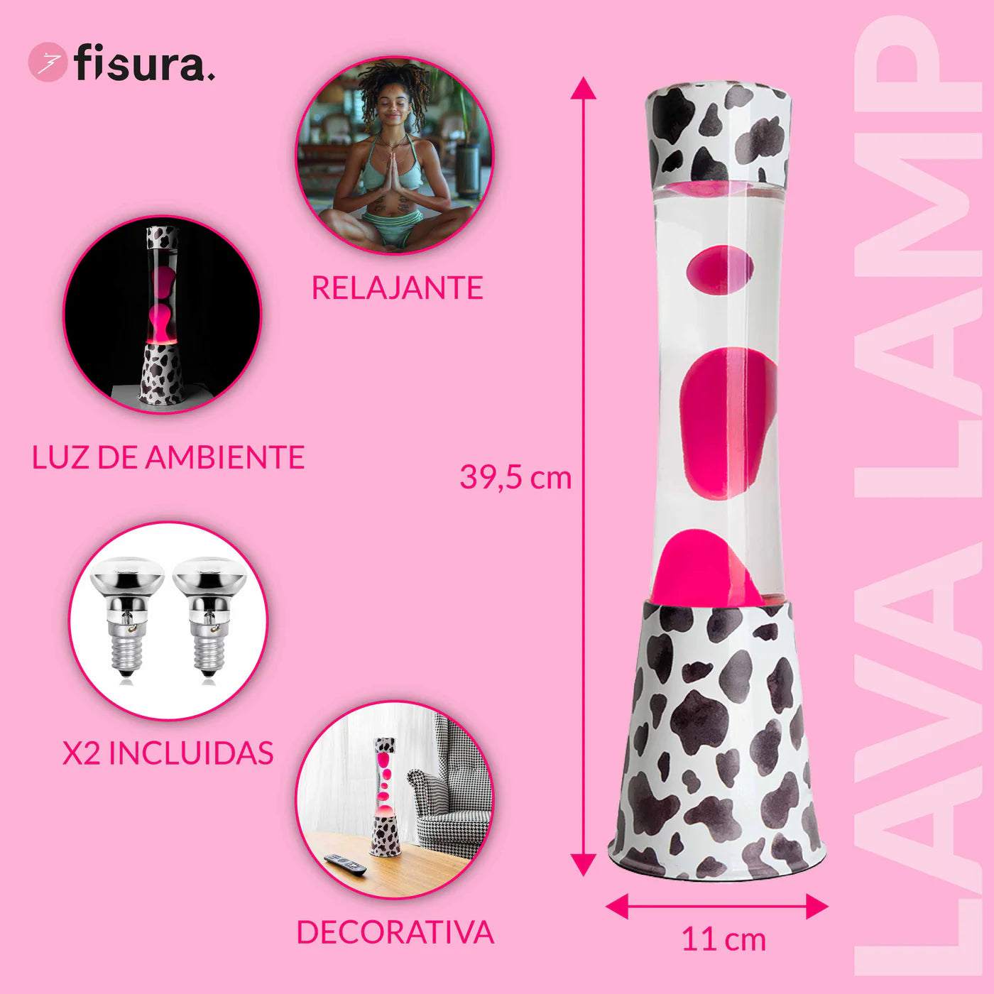Fisura Cow lava lamp