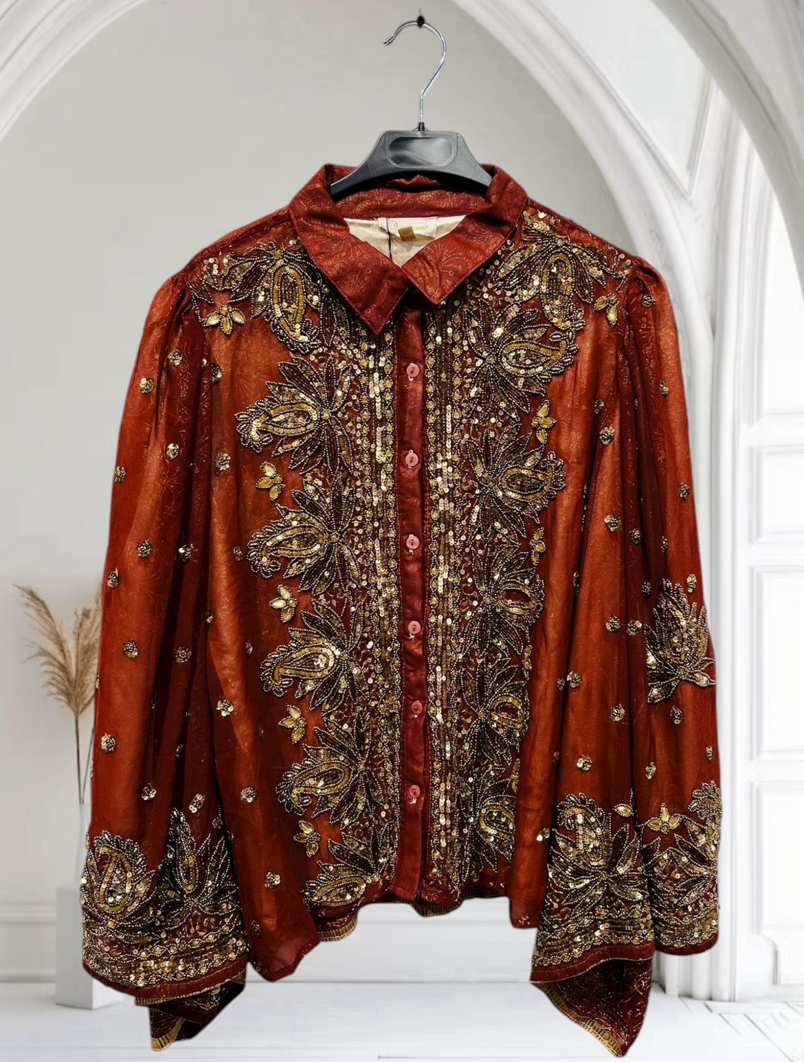 Bronze Goddess Sari Shirt