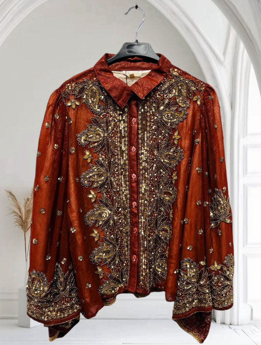 Bronze Goddess Sari Shirt