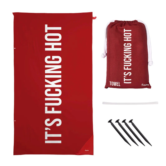 Beach towel "it's fucking hot" red