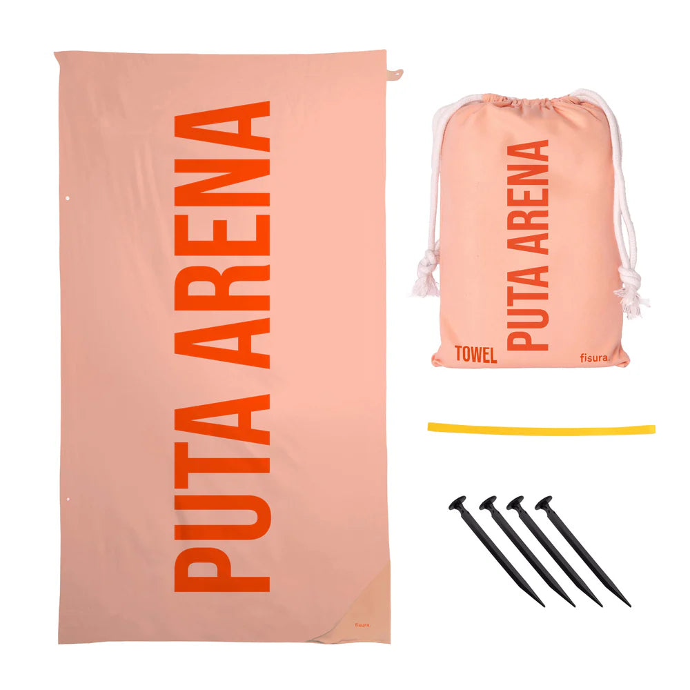 Orange "fucking sand" beach towel