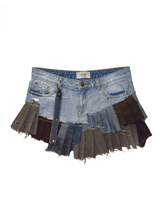 Layered studded skirt/skort