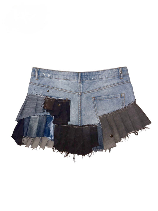 Layered studded skirt/skort