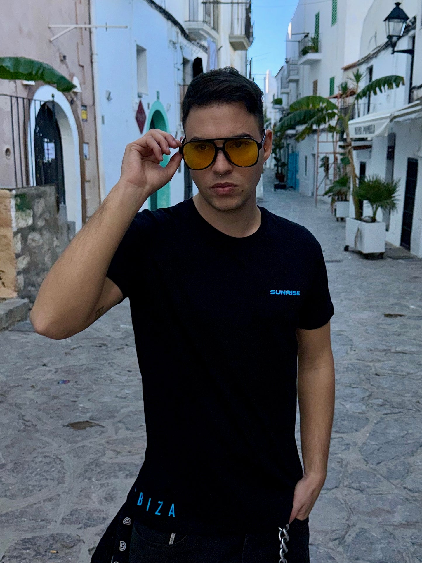 Black Cotton T-Shirt – Sunrise Edition