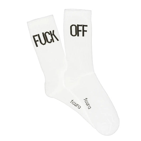 Fisure Men's 'Fuck off' Socks - white