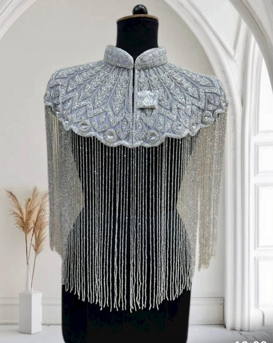 Pearl Lightening Fringe Cape