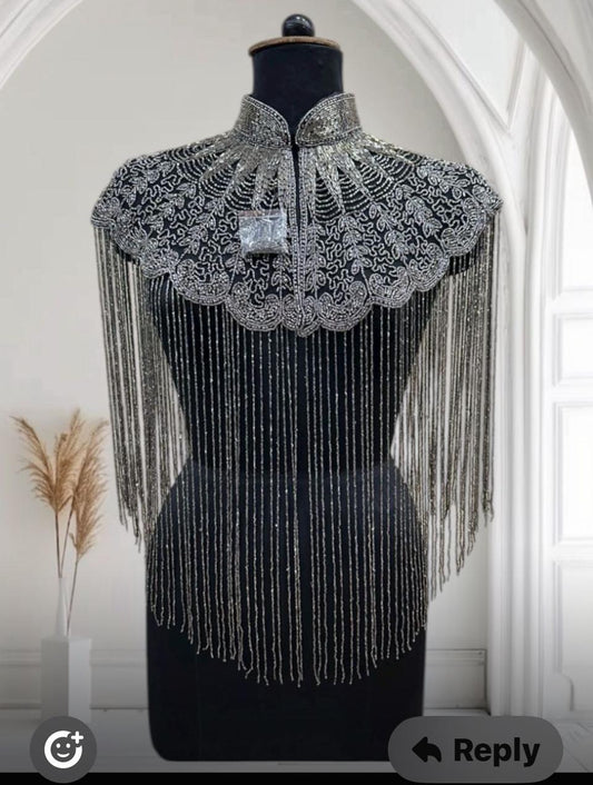 Moonlit Scallop Fringe Cape