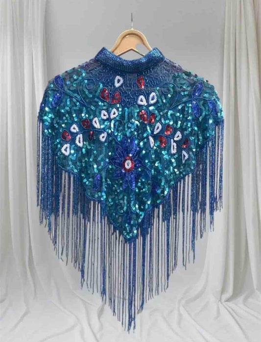 Lagoon Bloom Fringe Cape